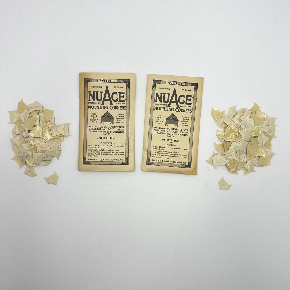 Vintage NuAce White Mounting Corners Scrapbooking Photo Ephemera Junk Journal